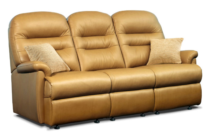 Keswick Standard Leather Fixed 3-Seater Settee