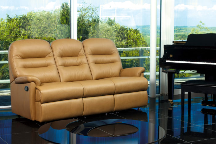 Keswick Standard Leather Reclining 3-Seater Settee