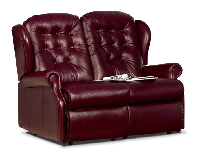 Lynton Small Leather Fixed 2-Seater Settee