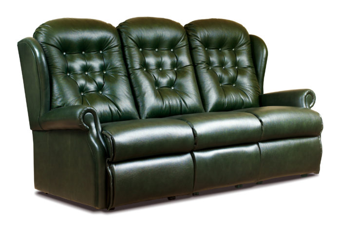 Lynton Small Leather Reclining 3-Seater Settee