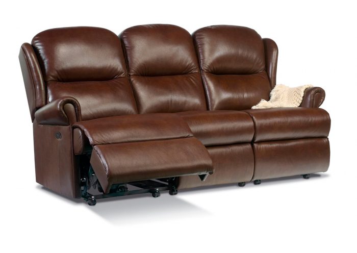 Malvern Standard Leather Reclining 3-Seater Settee